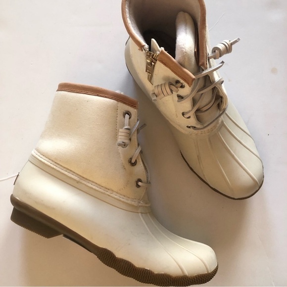 NEW Sperry Saltwater Duckboot Wool Ivory 7 - Picture 2 of 6
